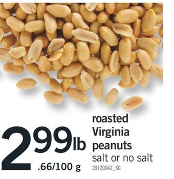 Fortinos Roasted virginia peanuts offer