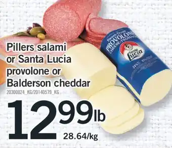Fortinos Pillers salami or santa lucia provolone or balderson cheddar offer