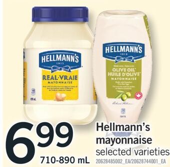 Fortinos Hellmann's mayonnaise, 710-890 ml offer