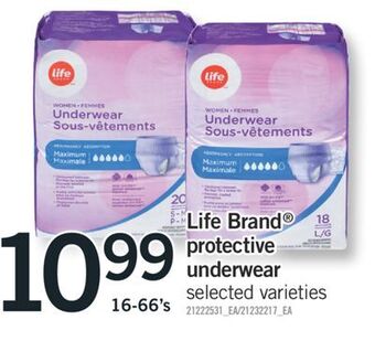 Fortinos Life brand® protective underwear, 16-66's offer