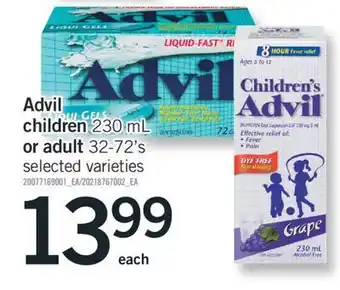 Fortinos Advil children, 230 ml or adult, 32-72's offer