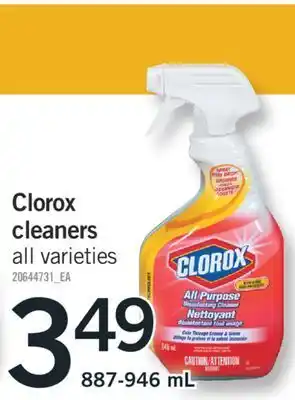 Fortinos Clorox cleaners, 887-946 ml offer
