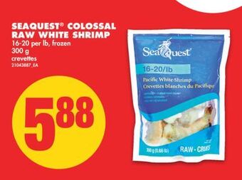 No Frills Seaquest® colossal raw white shrimp, 16-20 per lb, 300 g offer