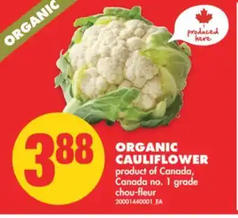 No Frills Organic cauliflower offer