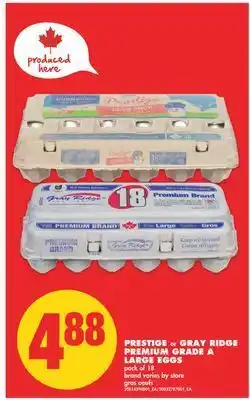 No Frills Prestige or gray ridge gray ridge premium grade a large eggs, pack of 18 offer