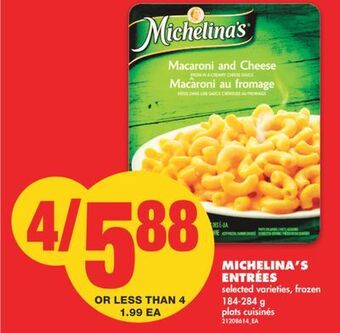 No Frills Michelina's entrées, 184-284 g offer
