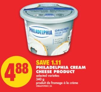 No Frills Philadelphia cream cheese product, 340 g offer
