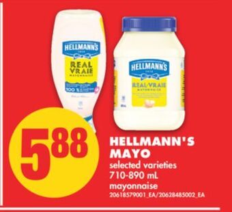No Frills Hellmann's mayo, 710-890 ml offer