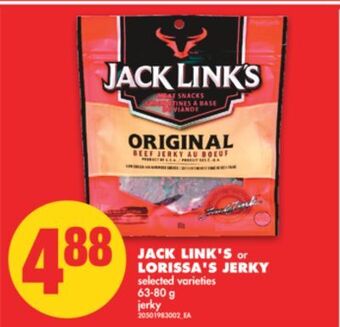 No Frills Jack link's or lorissa's jerky, 63-80 g offer