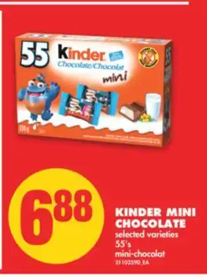 No Frills Kinder mini chocolate, 55's offer