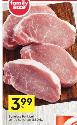 Foodland Boneless pork loin centre cut chops offer