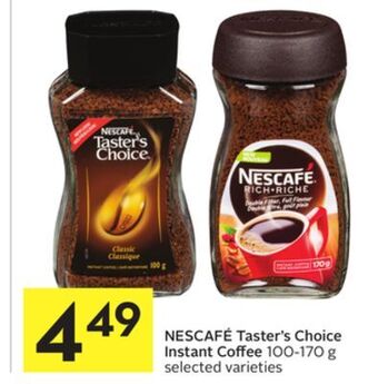Foodland Nescafé taster's choice instant coffee 100-170 g selected varieties offer