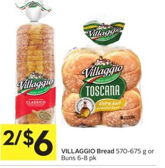Foodland Villaggio bread 570-675 g or buns 6-8 pk offer