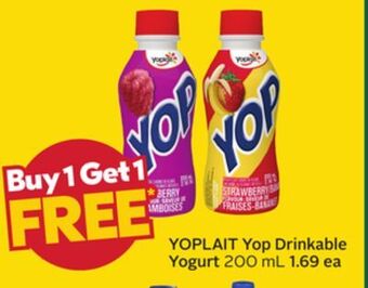 Sobeys Yoplait yop drinkable yogurt offer