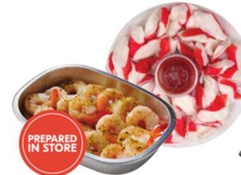 Sobeys Prepared in-store cooked or raw garlic shrimp griller offer