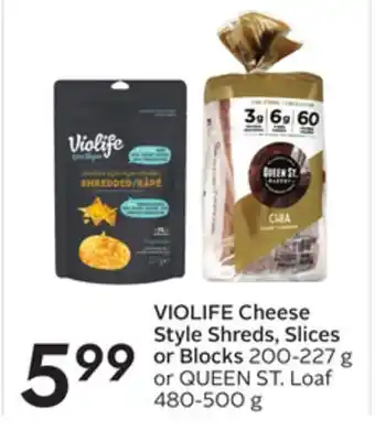 Sobeys Violife cheese style shreds, slices or blocks offer