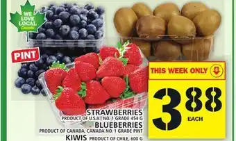 Food Basics Strawberries or blueberries or kiwis offer
