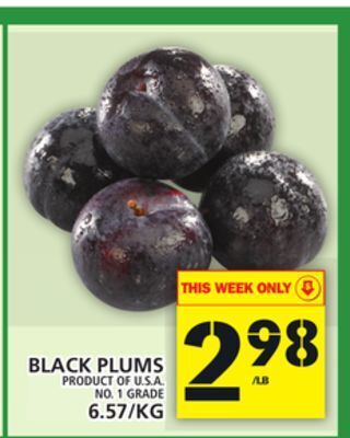 Food Basics Black plums offer