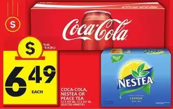 Food Basics Coca-cola, nestea or peace tea offer