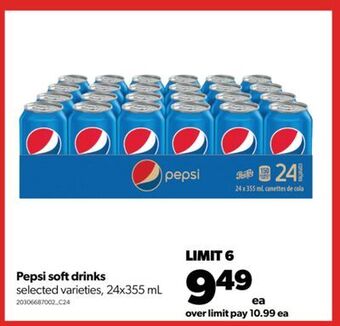 Real Canadian Superstore Pepsi softdrinks, 24x355 ml offer