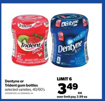Real Canadian Superstore Dentyne or trident gum bottles, 40/60's offer