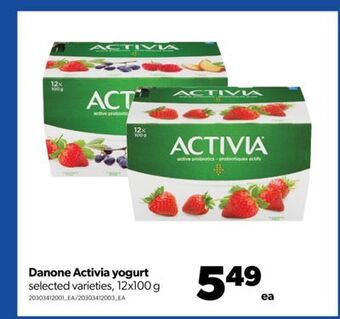 Real Canadian Superstore Danone activia yogurt, 12x100 g offer