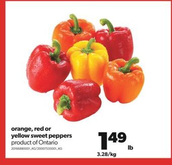 Real Canadian Superstore Orange, red or yellow sweet peppers offer
