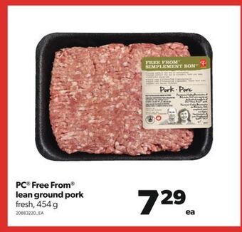 Real Canadian Superstore Pc® free from® lean ground pork, 454 g offer