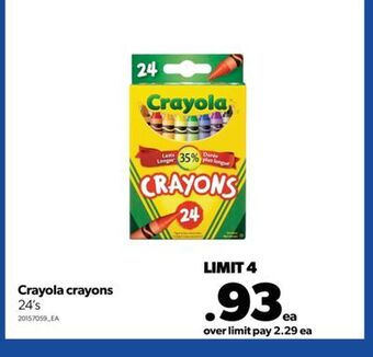 Real Canadian Superstore Crayola crayons, 24's offer