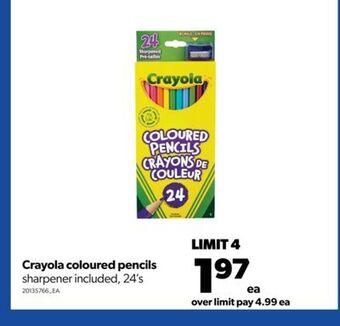 Real Canadian Superstore Crayola coloured pencils, 24's offer