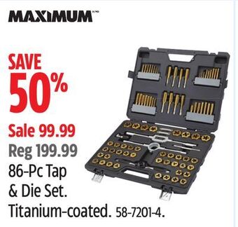 Canadian Tire Maximum 86-pc tap & die set offer