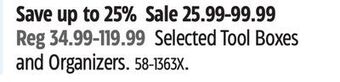 Canadian Tire Maximum selected tool boxes and organizers offer