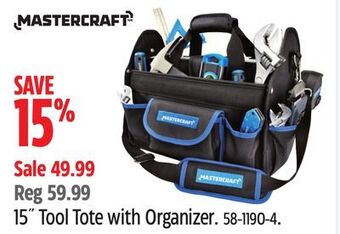 Canadian Tire Mastercraft 15" tool tote with organizer offer