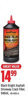 Canadian Tire Black knight asphalt driveway crack filler, 946ml offer