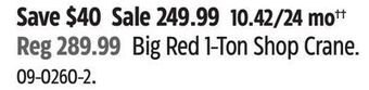 Canadian Tire Big red 1-ton shop crane offer