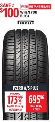 Canadian Tire Pirelli pzero a/s plus tire offer