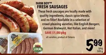 Farm Boy Farm boy™ fresh sausages offer