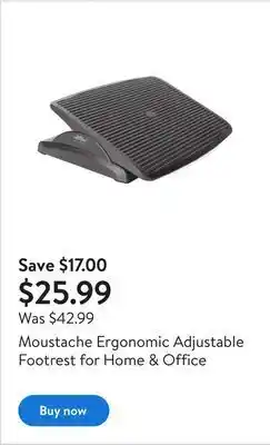Walmart Moustache ergonomic adjustable footrest for home & office offer