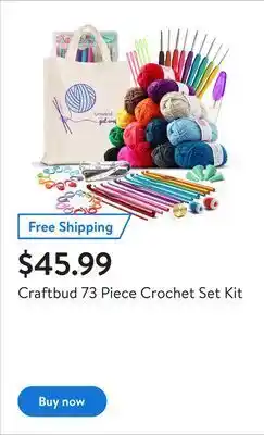 Walmart Craftbud 73 piece crochet set kit offer