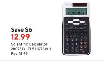 Staples Sharp 272 function 10-digit 2 line display scientific calculator offer