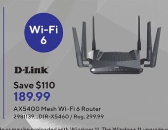 Staples D-link ax5400 mesh wi-fi 6 router offer