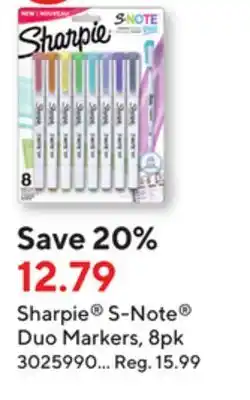 Staples Sharpie® s-note® duo markers, 8pk offer