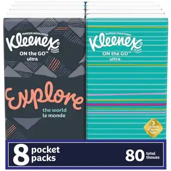 Staples Kleenex pocket packs facial tissue, 8 packs of 10 offer