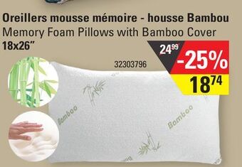 Sushi Shop Memory foam pillows with bamboo cover offer
