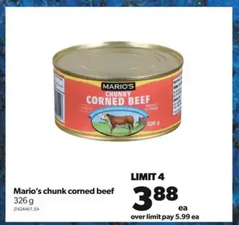 Real Canadian Superstore Mario's chunk corned beef, 326 g offer