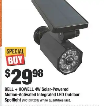 Home Depot Bell + howell 4w solar-powered motion-activated integrated led outdoor spotlight offer