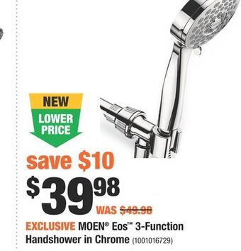 Home Depot Moen® eos™ 3-function handshower in chrome offer