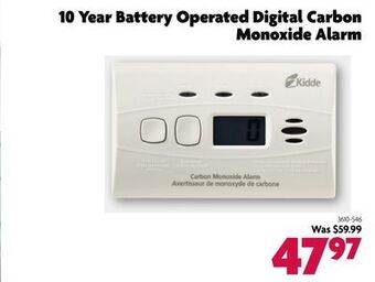 Home Hardware 10 year battery operated digital carbon monoxide alarm offer