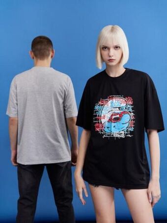 SheIn Romwe x the smurfs unisex 1pc cartoon graphic tee offer