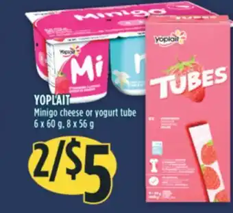 Marché Adonis Yoplait minigo cheese or yogurt tube 6 x 60 g, 8 x 56 g offer